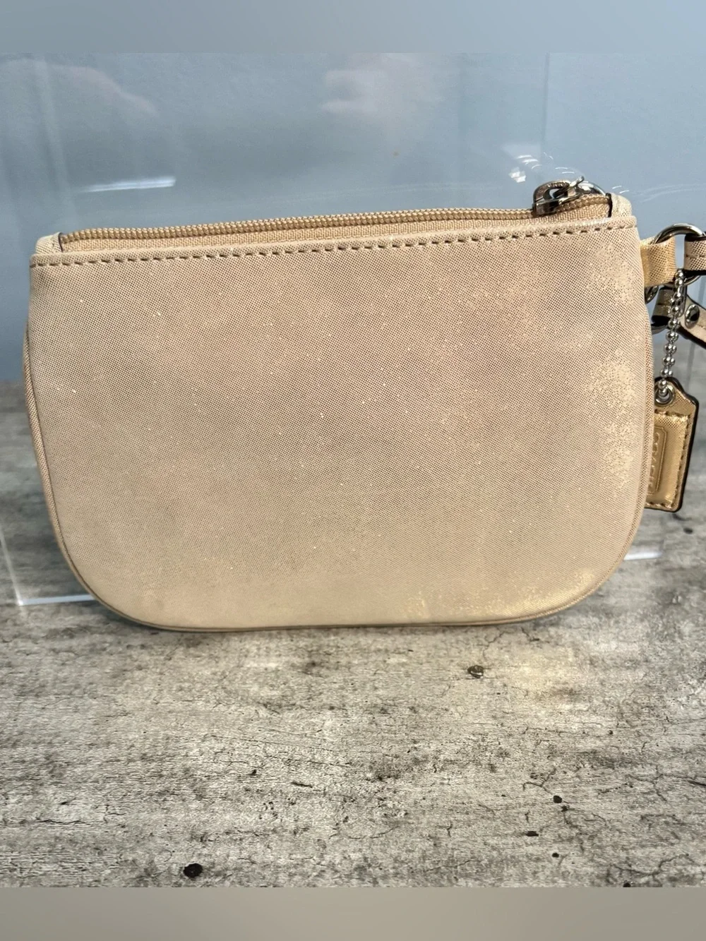 Coach Wristlet Wallet Champagne Shimmer Shiny With Hang Tag